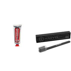 Marvis TSA Approved Cinnamon Mint Toothpaste, 1.3 oz & Medium Toothbrush